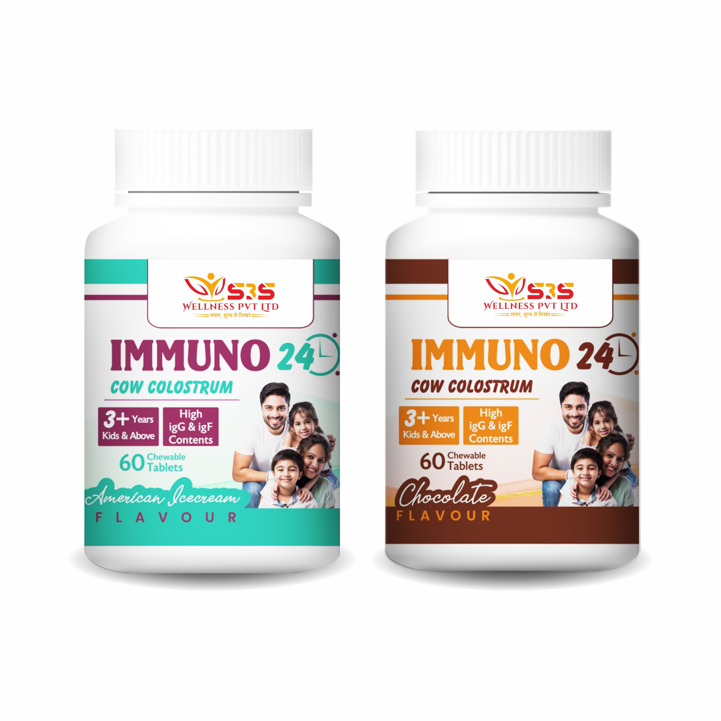 Immuno 24 Cow Colostrum Tablets 2 Flavour